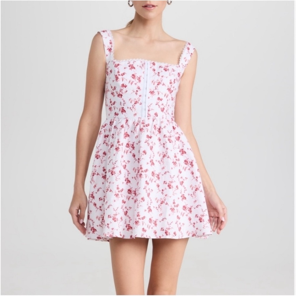 Reformation Red and White Floral Dress- Sheri linen dress size 4